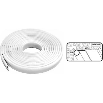 Door & Window Vinyl Gasket Weatherstrip, White ~  1/2" W  x 17 Ft L 