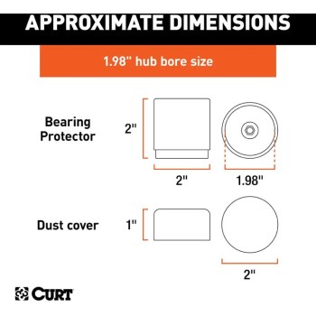 Curt Bearing Protectors with Covers, 2pk - 1.98"