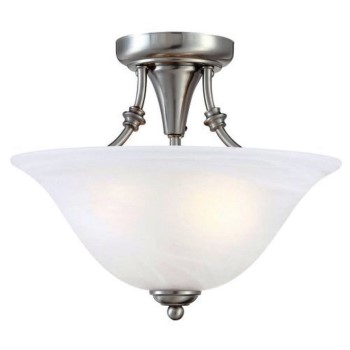 Hardware House  544676 Bristol Design Series Ceiling Light Fixture, Satin Nickel ~ 2 Light