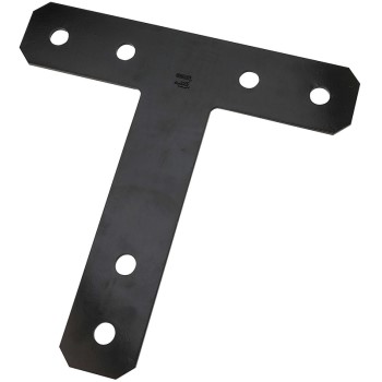10 Pcs 6⅝ x 1⅞ inches Black Flat Mending Plate 3mm Thickness, Included Screws Steel Straight Repair Fixing Bracket Flat Corner Brace Joining Connector for Wood Furniture 