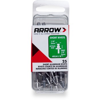 Arrow Fastener Rsa1/8end Rivets - Short Aluminum - 1/8 Inch