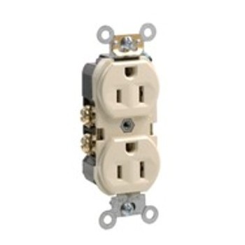 Leviton S01-0BR15-00I Commercial Grade Duplex Receptacle - 15 Amp ~ Ivory