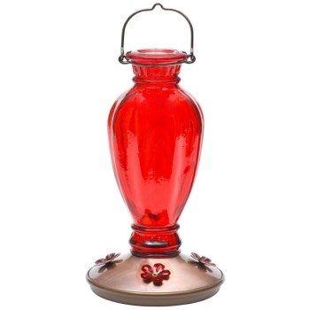 Daisy Vase Vintage Glass Hummingbird Feeder - 18 oz
