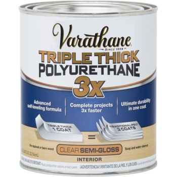 Rust-Oleum 284472 Varathane Triple Thick Polyurethane, Semi-Gloss  Finish ~ Quart