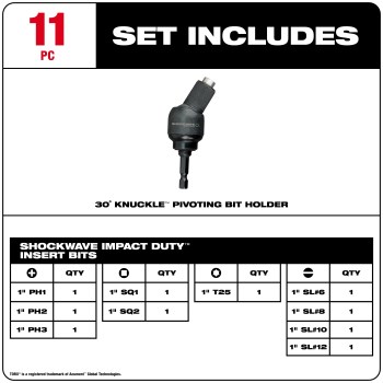 ShockWave Knuckle Bit Holder   11 Piece