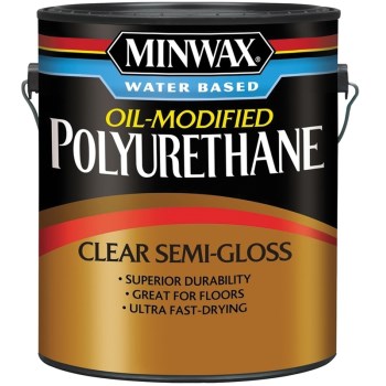 1 qt Minwax 64444 Clear Polycrylic Water-Based Protective Finish Semi-Gloss