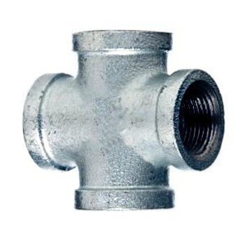 Malleable Pipe Cross,  Galvanized ~ 3/8"