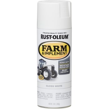 Farm & Equipment Spray Paint, Gloss White ~ 12 oz