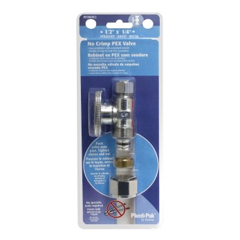 No Crimp PEX Straight Valve - 1/2" x 1/4"
