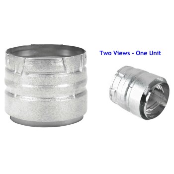 Wood Pellet Stove Vent Pipe Adapter,  Galvanized Finish  ~ 4"