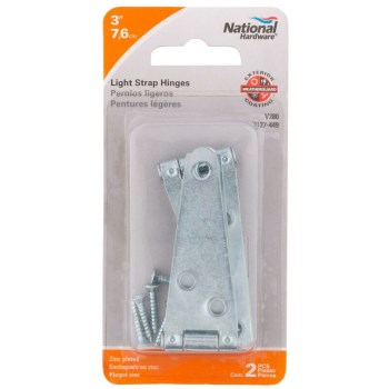 Light Strap Hinges, Zinc - 3" ~ Pack of 2