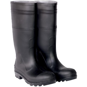 PVC Rain Boots, Black ~ Size 11 Men's