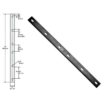 National N351-461 Mending Plate, Black ~  24" x 1.5" x 1/8"