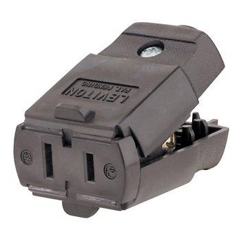 Leviton 017-102-EP Polarized Light Duty Clamptite Connector ~ Black