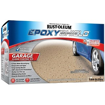 Rust Oleum 251966 Epoxy Floor Coating Kit Tan Gloss