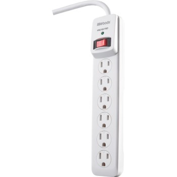 Coleman Cable 41492 Woods Brand 6 Outlet Surge Protector w/3 Cord