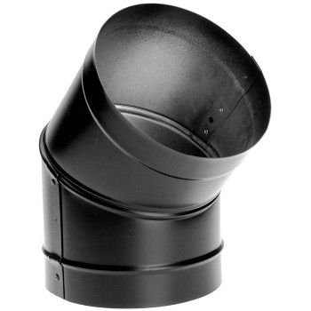 M &amp; G Duravent 8DBK-E45 Blk 45 Degree Elbow