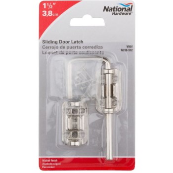 Sliding Door Latch, Nickel  ~ 1.5"