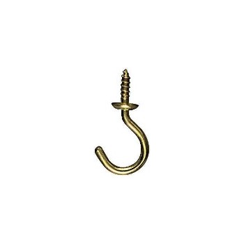  Solid Brass Cup Hook, 3/4" ~ Pack of 5 