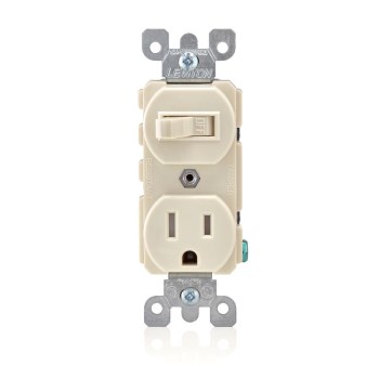 Leviton Combination Switch and Outlet, Ivory - 15A