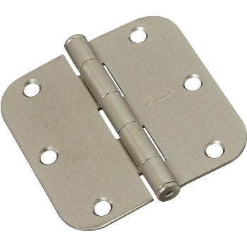 National N830-328 Radius Corner Door Hinge, Satin Nickel ~ 3 1/2"