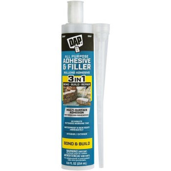 DAP 3 in 1 Adhesive and Filler Gray Polymer-based Exterior Construction Adhesive Concrete Repair