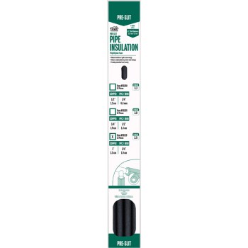 M-D Pre-Slit Foam Pipe Insulation - 1-1/8" x 6 Ft