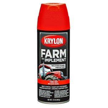 Krylon K01941000 Farm &amp; Implement Spray Paint.  Ford Red ~ 12 oz Cans