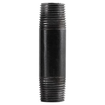 Pipe Nipple, Black Steel - 1/2" x 6"