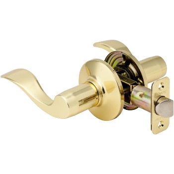 Passage Lock, Wave ~  Polished Brass 