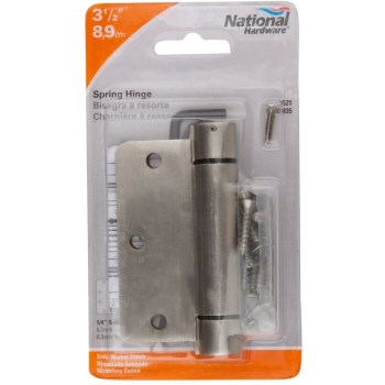 Self-Closing Spring Hinge, 1/4" Radius - 3-1/2" x 3-1/2", Satin Nickel