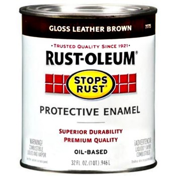 Stops Rust Protective Enamel, Leather Brown ~ Quart 