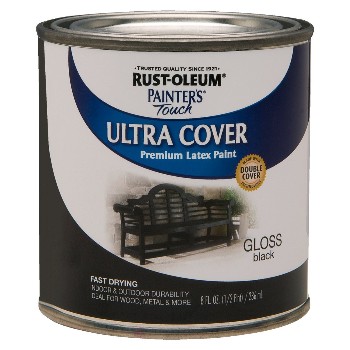 Rust-Oleum 1979730 Ultra Cover Acrylic Latex,  Gloss Black ~ Half Pint