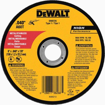 DeWalt Metal Cutoff Wheel - 6" x 0.040"