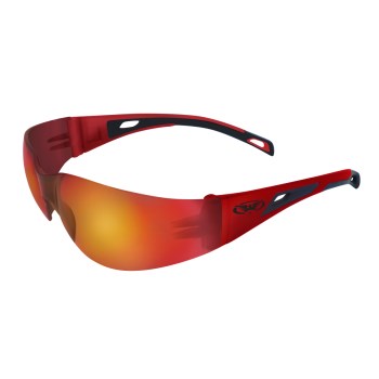 Global Vision Rider II Red Frame Mirror Lens Safety Glasses