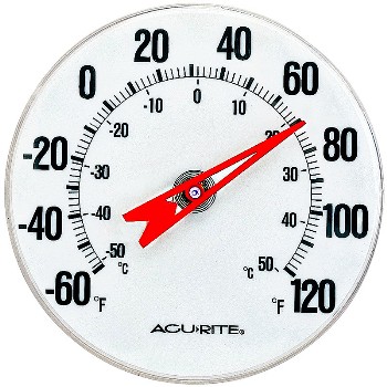 Chaney/AcuRite 00346 Thermometer ~ Dial - Indoor/Outdoor, 5"