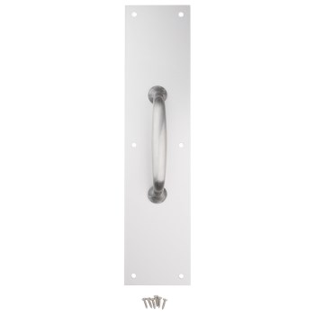 Aluminum Pull Plate, Satin Nickel - 3-1/2" x 15"