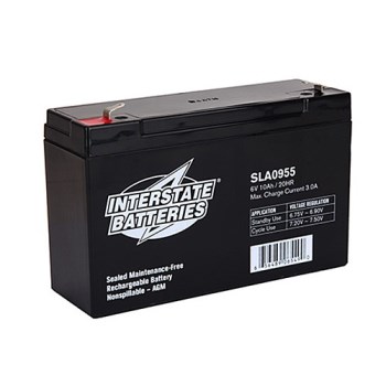 Interstate 6V 10Ah SLA Battery - F1 Terminal