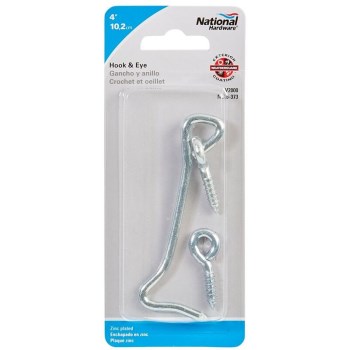 Zinc Hook & Eye, Visual Pack 2000 4 Inches