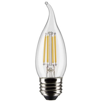 4W LED Flame Tip Bulb - Clear, 2700K, 2pk