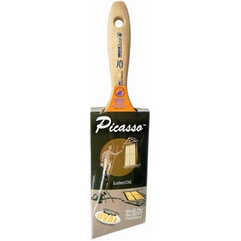 The Bull™   Picasso Angled Oval Sash Brush,  Short Handle  ~ 1.5" 