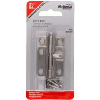 Barrel Bolt, Stainless Steel ~ 2 1/2"