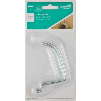 National Hardware N180-031 3-in. V2334 Zinc Loop Pegboard Hook, 2-Pack