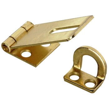 National 102053 Double Safety Hasp, Satin Brass ~ 1.75"