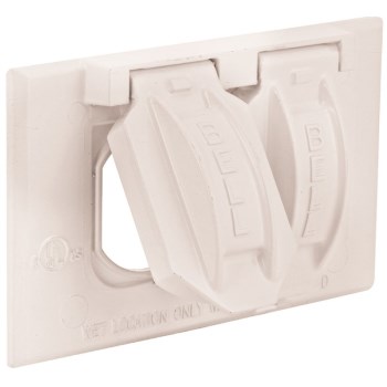 Weatherproof Duplex Cover, White - 1-Gang, Carded