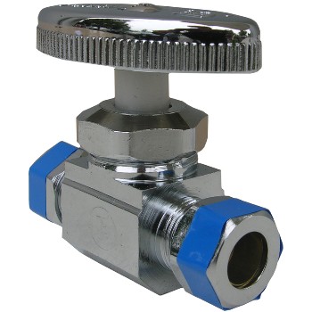 Compression Straight Stop Valve ~ 3/8" c x 3/8" c