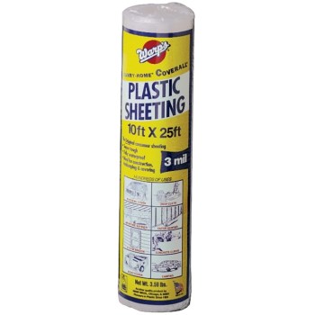 Poly Plastic Sheeting,  Clear ~ 10 X 25 Ft  x 3 mil 