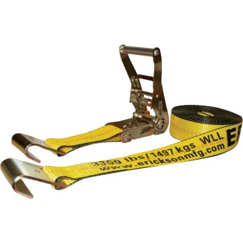 Ratchet Strap, Flat Hook - 2" x 27 Ft, 10,000 Lb