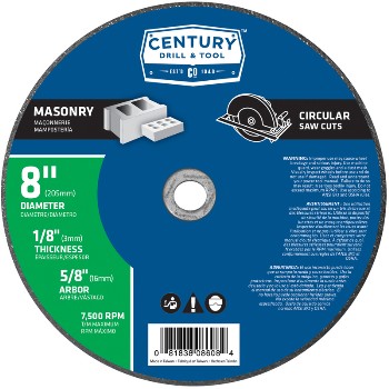 Century Drill &amp; Tool   08608 8 Masonry Saw Blade