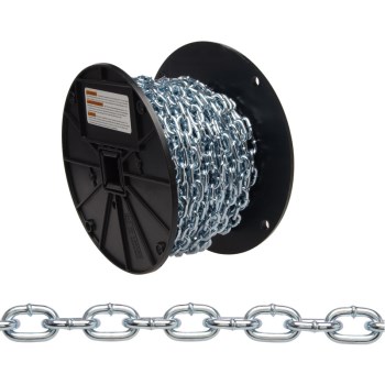 Straight Link Machine Chain Reel, Zinc Plated Finish  ~ #2 x 125 Ft